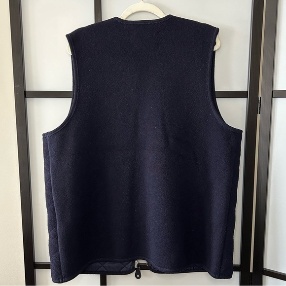 [16] Giesswein Austria Navy Blue Quilted 100% Pure New Wool Zippered Vest Women - Picture 4 of 12
